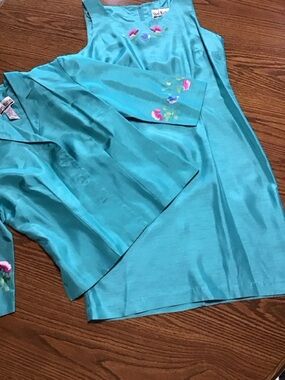Sheri Martin Satin Dress & Jacket size 14 dressy